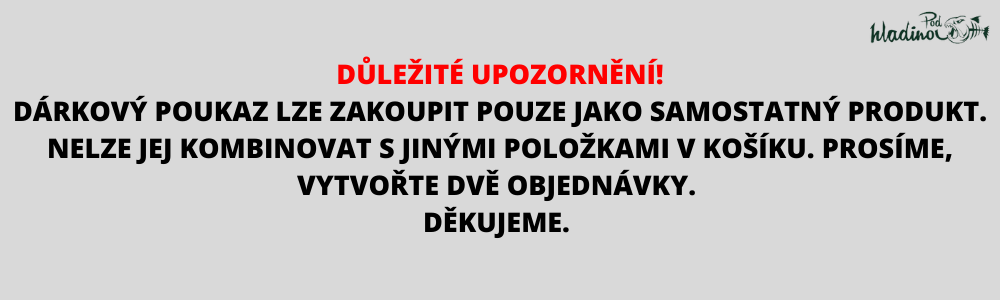 DŮLEŽITÉ UPOZORNĚNÍ! DÁRKOVÝ POUKAZ LZE ZAKOUPIT POUZE JAKO SAMOSTATNÝ PRODUKT. NELZE JEJ KOMBINOVAT S JINÝMI POLOŽKAMI V KOŠÍKU. PROSÍM, VYTVOŘTE DVĚ OBJEDNÁVKY. DĚKUJEME (1000 x 300 px)